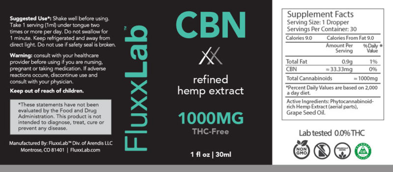 CBN Tincture Side Label