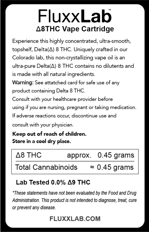Delta 8 THC Vape Cartridge | FluxxLab™