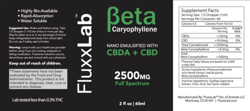 Full Spectrum Beta-C Tincture 2500mg Side Label